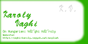 karoly vaghi business card